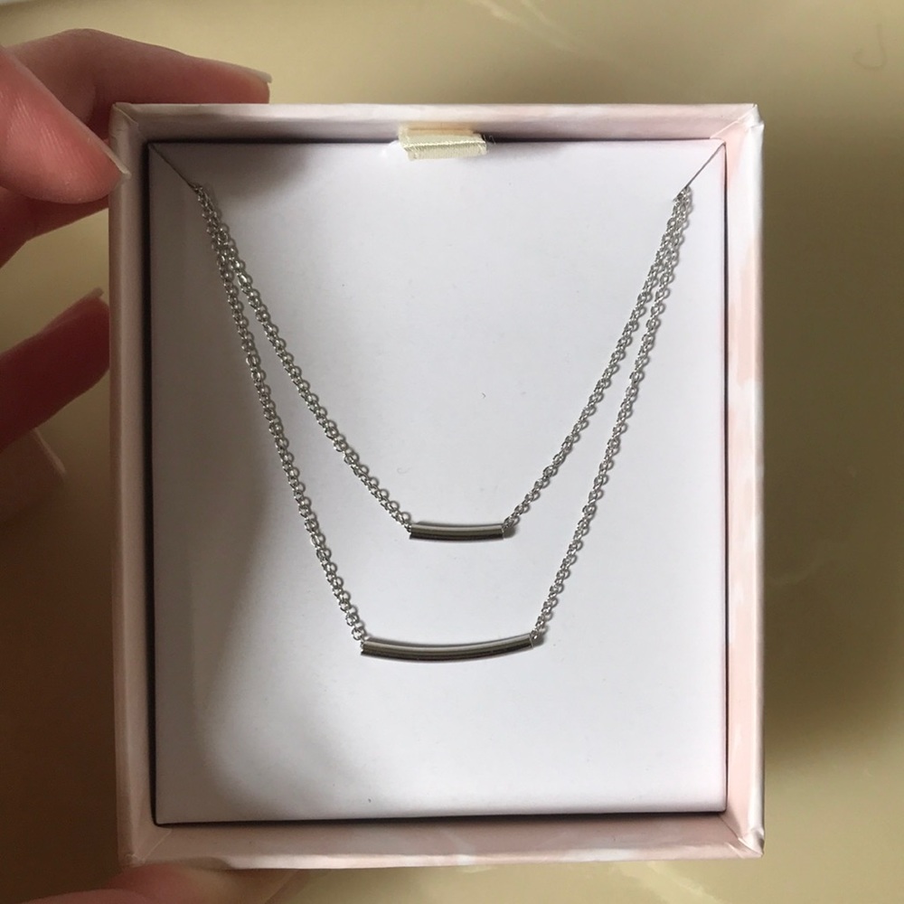 NWT Summer & Rose Silver Double Bar Necklace